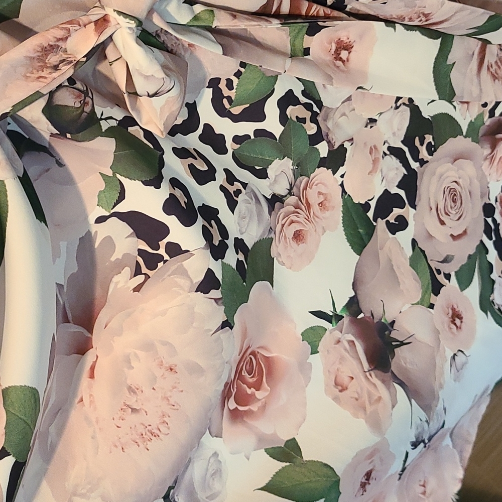 Tall floral and animal print dress